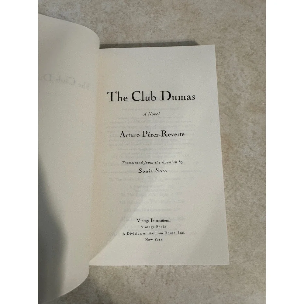 The Club Dumas Arturo Perez-Reverte Ninth Gate Vintage International Paperback